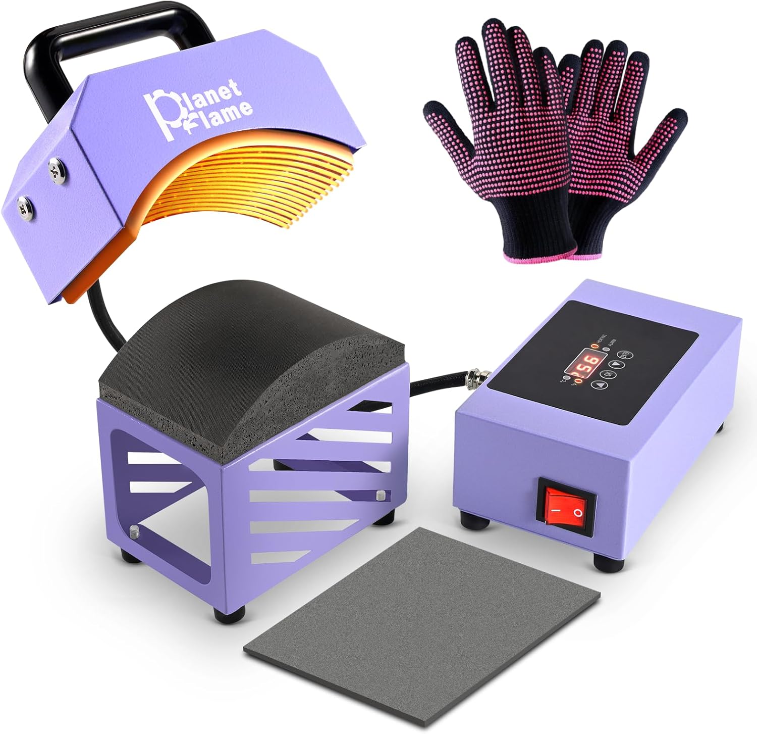PlanetFlame mini hat press machine for caps, purple